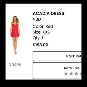 NBD Red and Cream Mini Dress